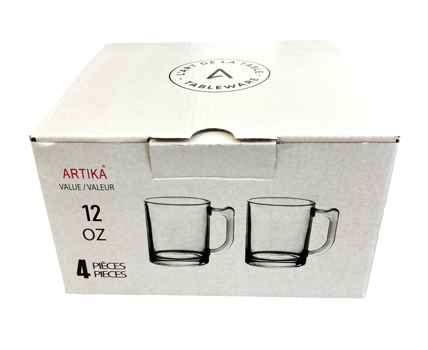 4PK  12 Oz Glass Mug