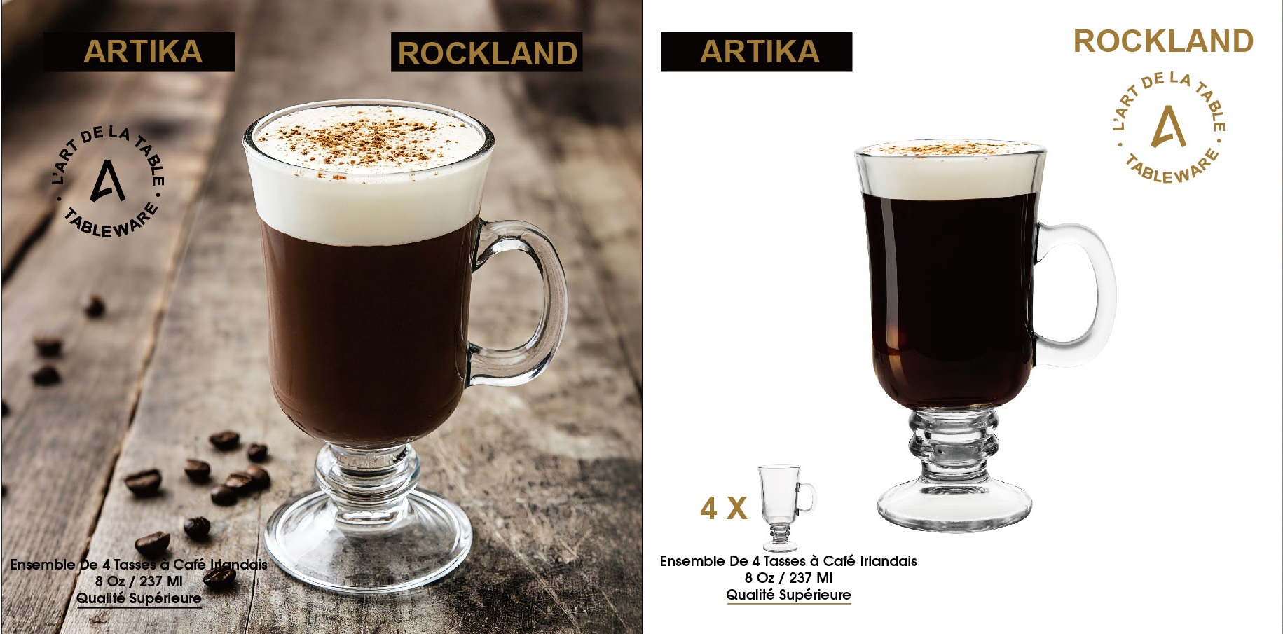 Artika Rockland 4 Pk 8 Oz Irish Coffee Mug