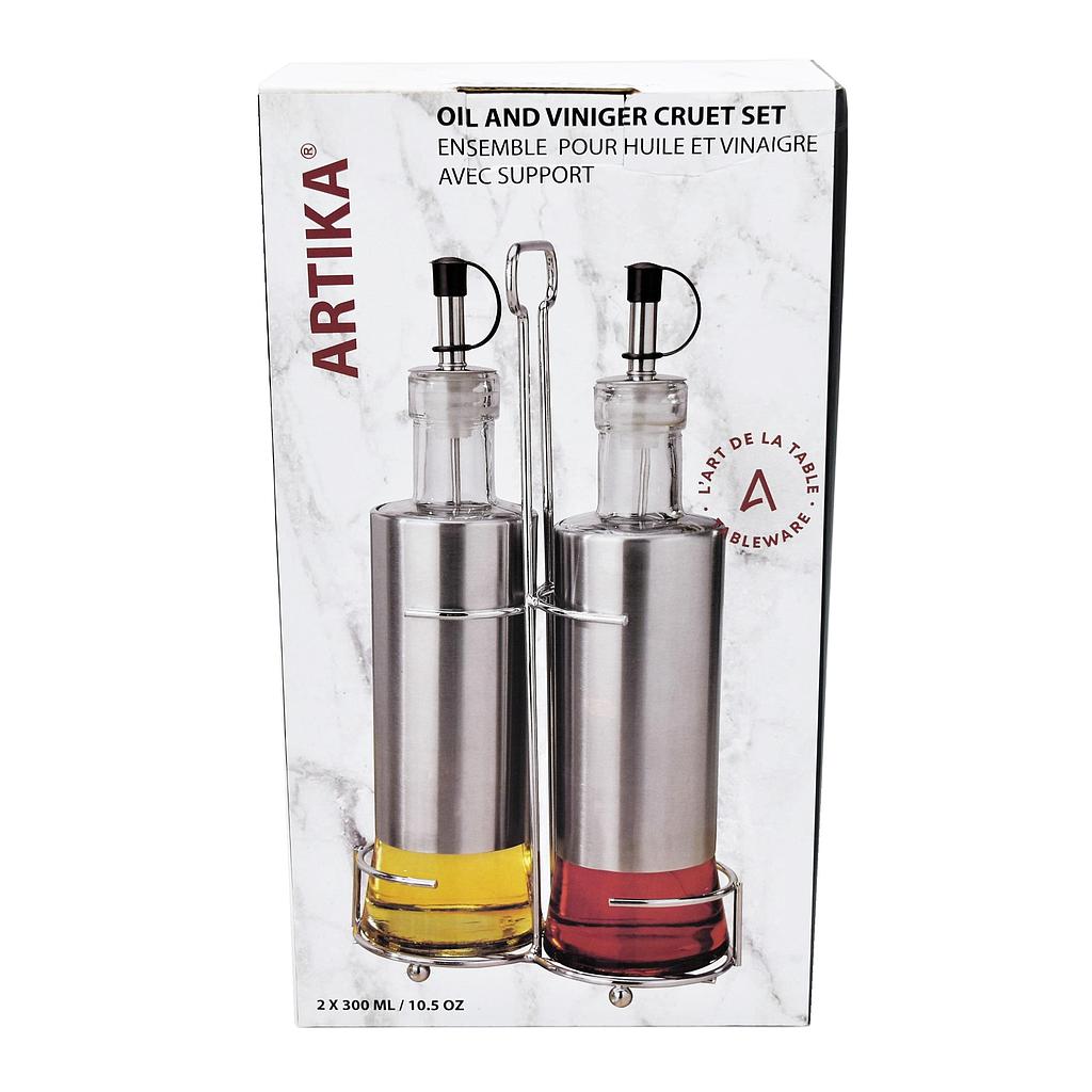 Ensemble De 2 Bouteilles À Huile Et Vinaigre 300 Ml
