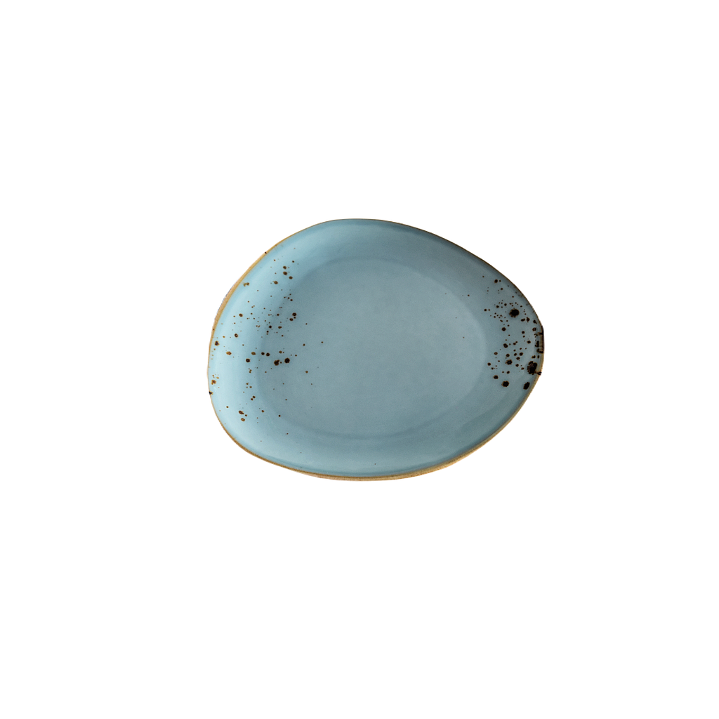 "Terra" 8.5" Triangular Plate Dap-Blue
