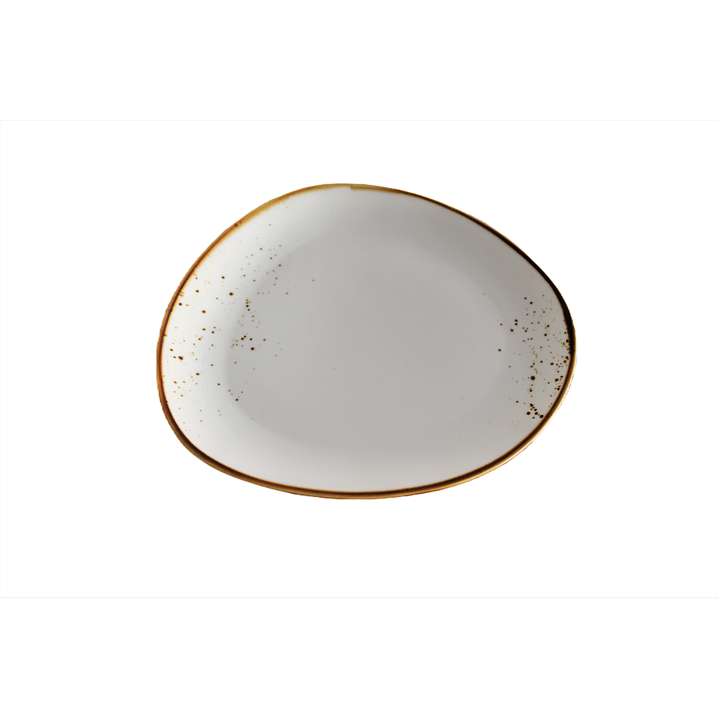 "Terra"  Assiette Triangulaire Dap-White 10.25"