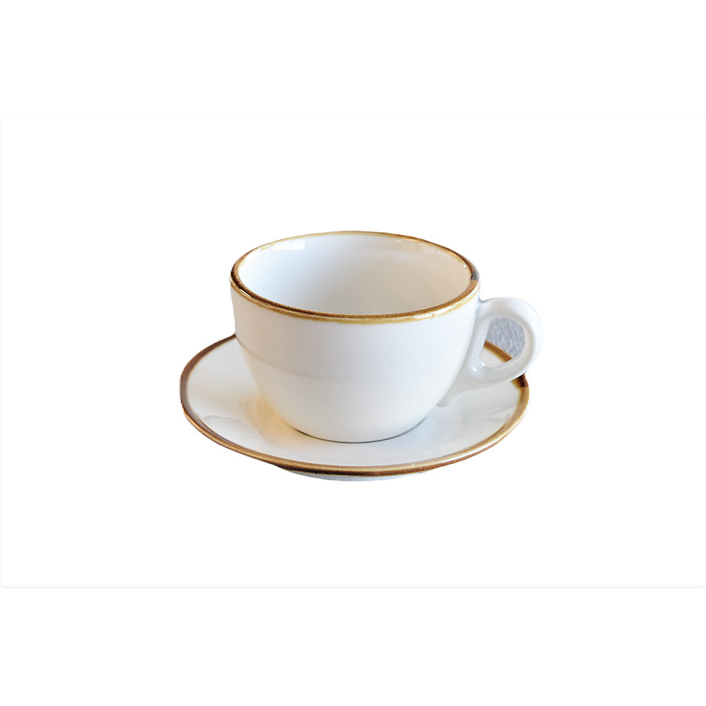 &quot;Terra&quot; 240 ML Tasse et Soucoupe Dap-Blanc