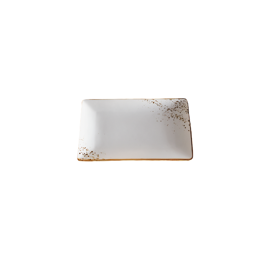 &quot;Terra&quot; 8.5&quot;X5&quot; Assiette Rectangulaire Dap-Blanc