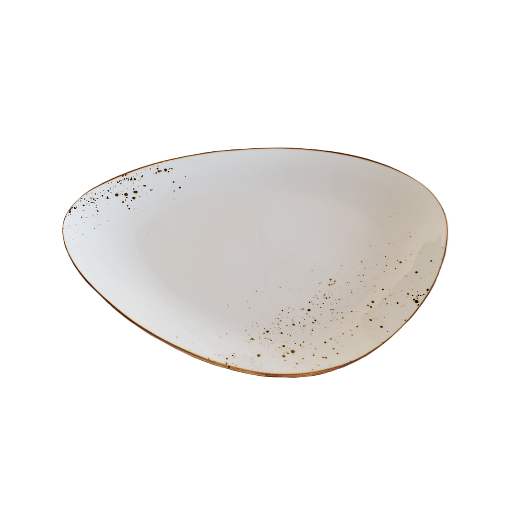 "Terra" 14.5" Triangular Plate Dap-White