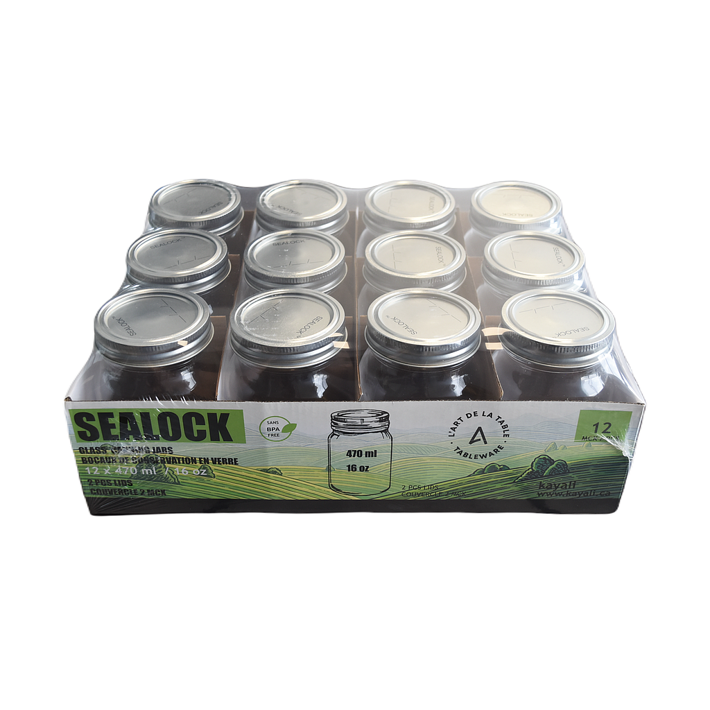 Pot En Verre 470 Ml Avec Couvercle (Ensemble de 12)