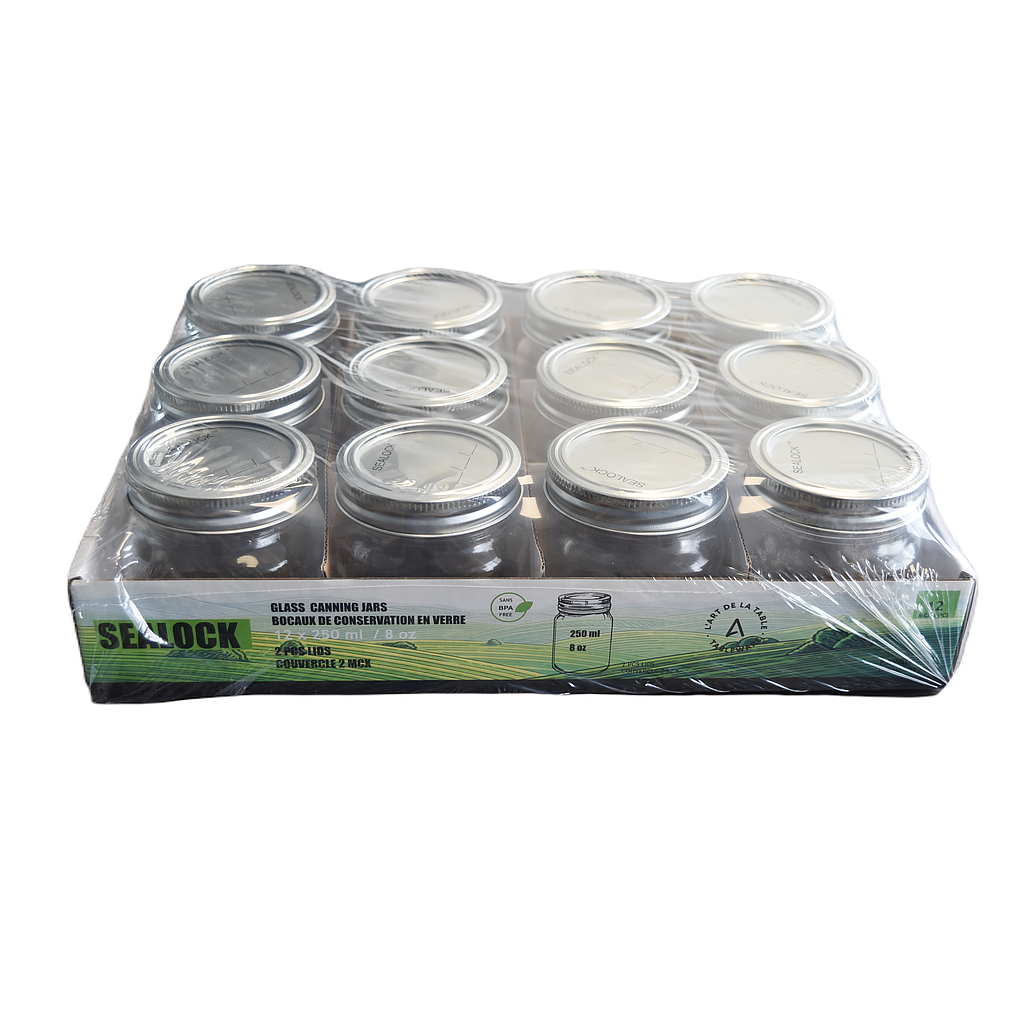 Pot En Verre  250 Ml Avec Couvercle (Ensemble De 12)