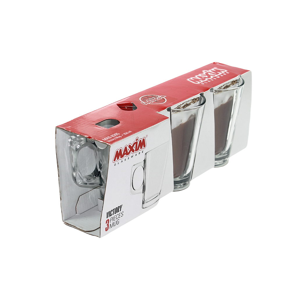 Ensemble de 3 Tasses En Verre 250 Ml