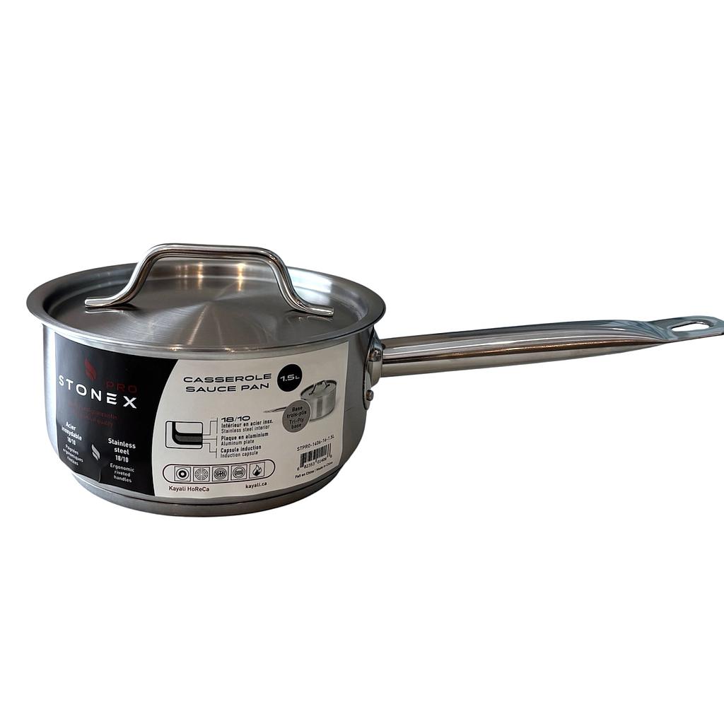 STONEX PRO Casserole 1.5 L- Acier Inox. 18/10