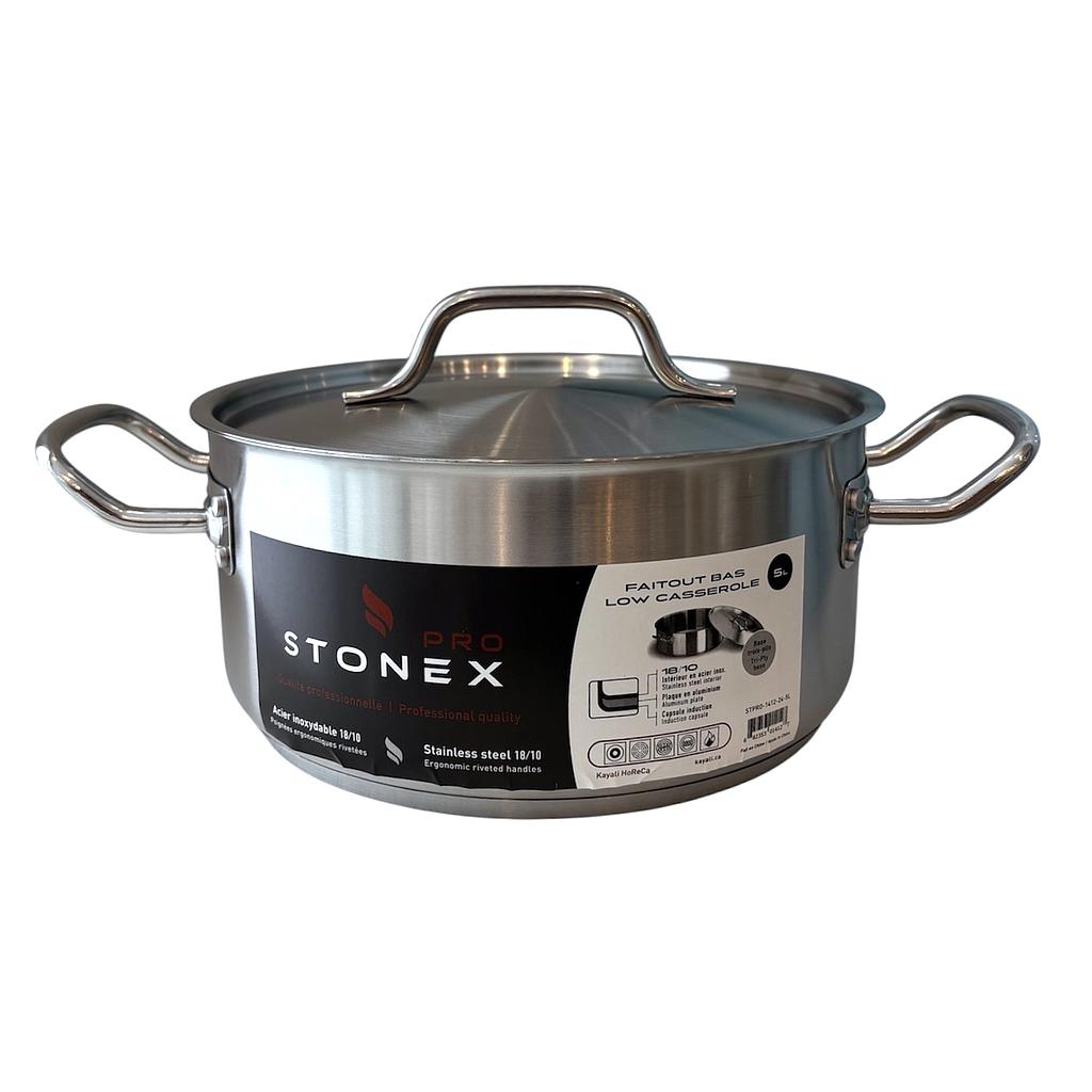 STONEX PRO Low Casserole 5 L - SS 18/10