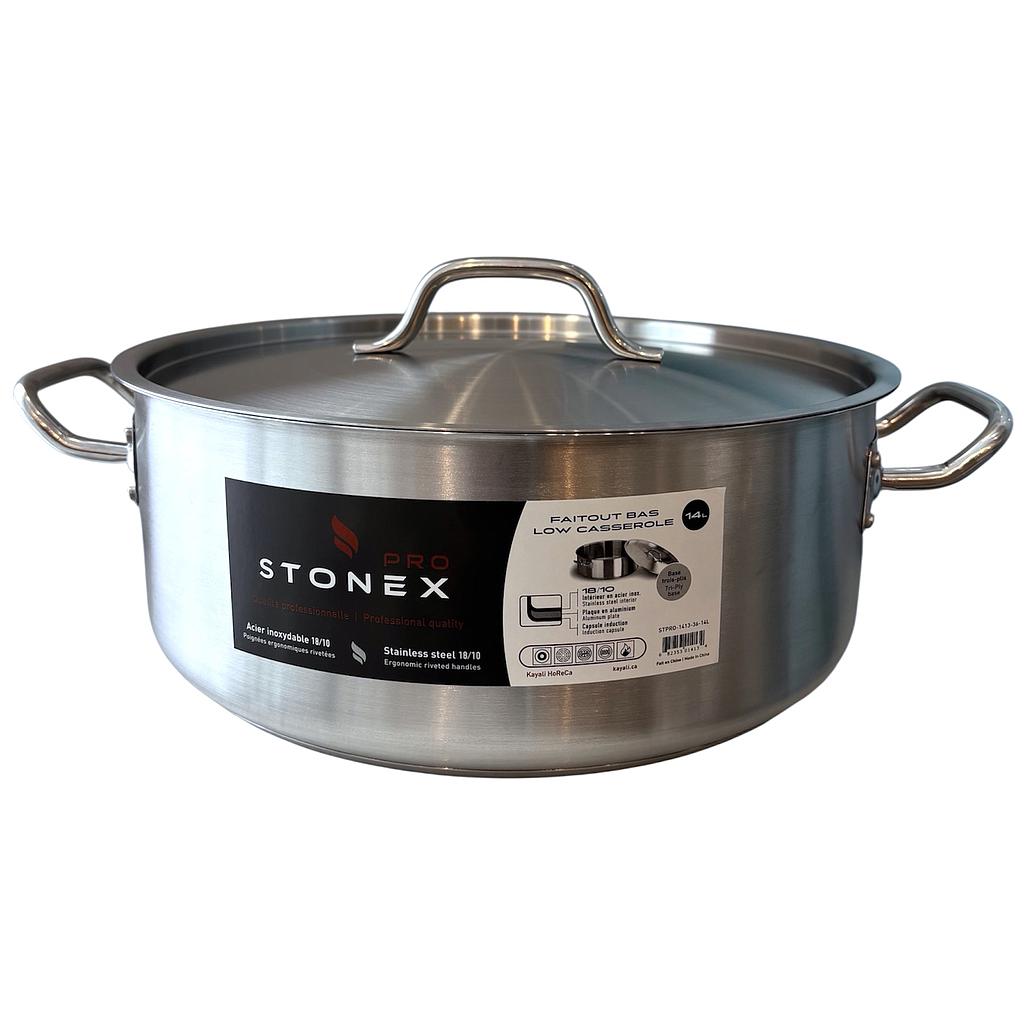 STONEX PRO Low Casserole 14 L - SS 18/10